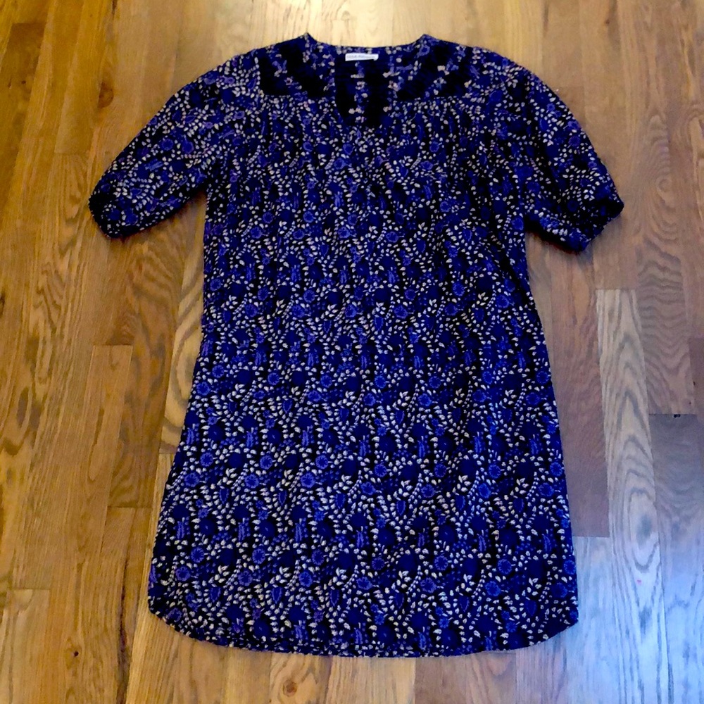 Ulla johnson purple floral tunic dress